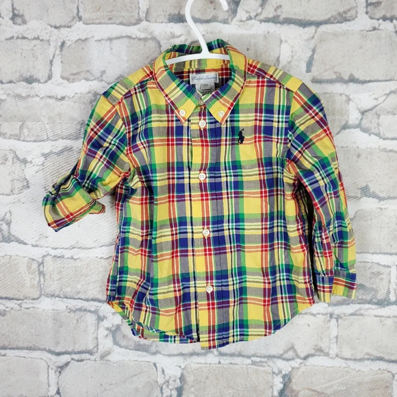 Ralph Lauren Polo Button Up Plaid Shirt  24M - Picture 7 of 9
